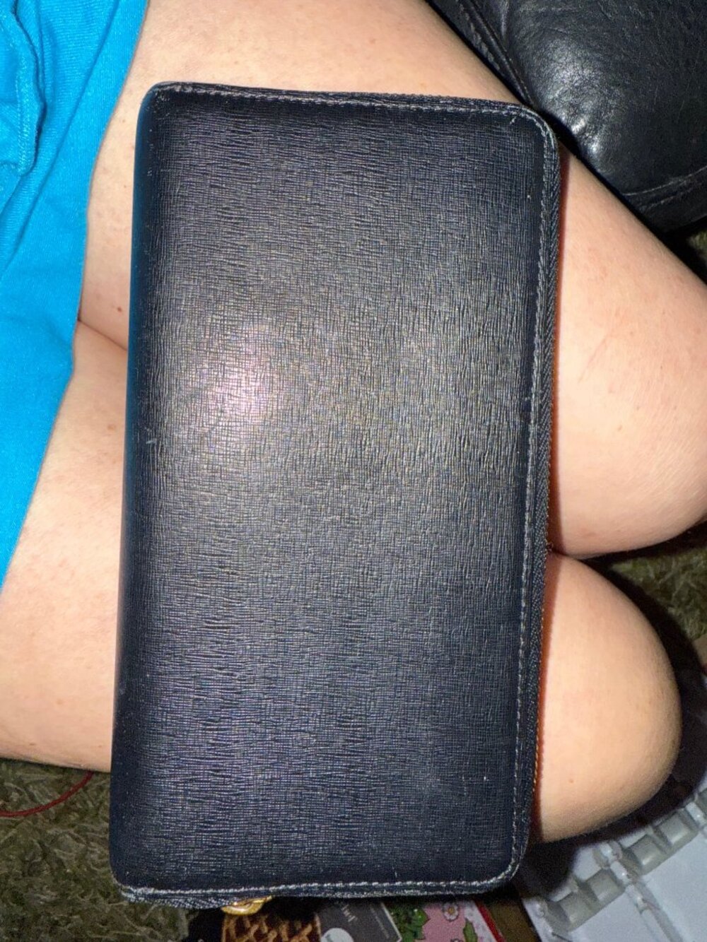 MCM Black Leather Wallet with Pink and Gold Bow - Picture 3 of 5